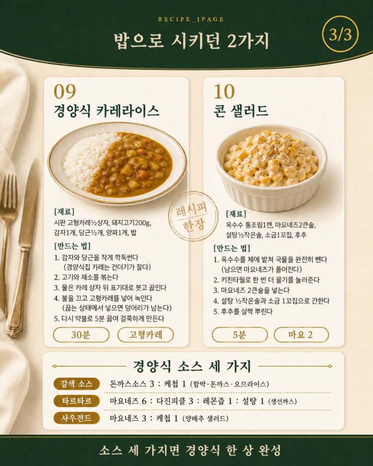 옛날 경양식집에서 먹던 그 맛 — 집에서 10가지