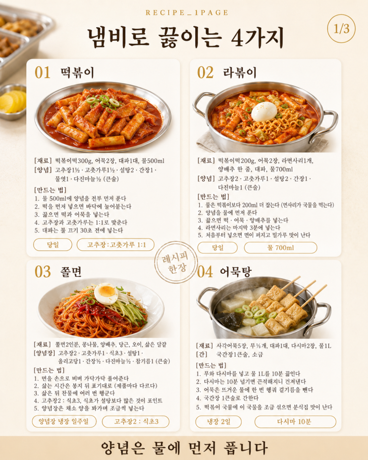 토요일 점심은 집 분식 — 아이들이 먼저 찾는 10가지