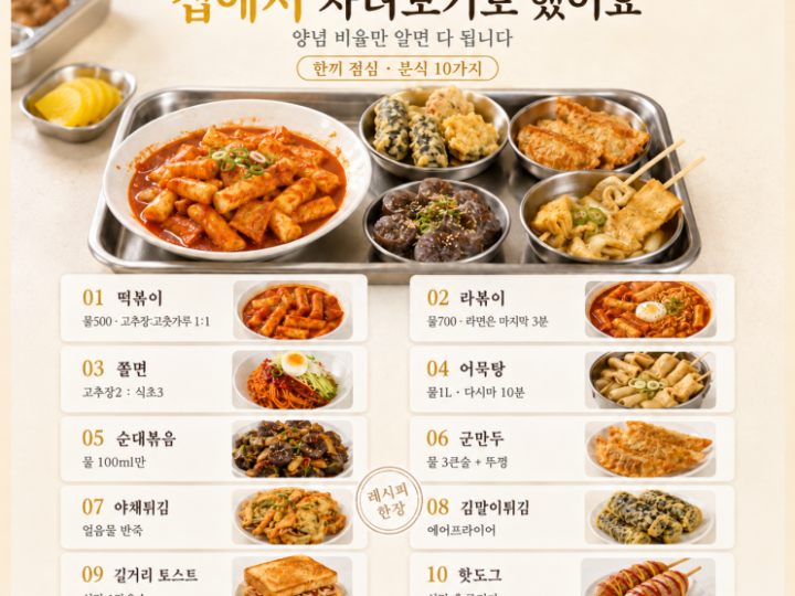 토요일 점심은 집 분식 — 아이들이 먼저 찾는 10가지