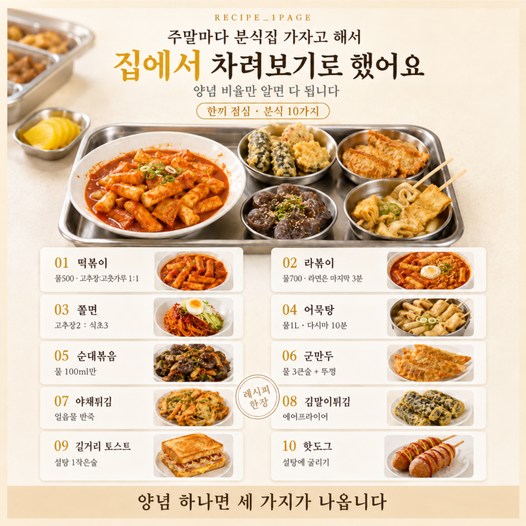 토요일 점심은 집 분식 — 아이들이 먼저 찾는 10가지