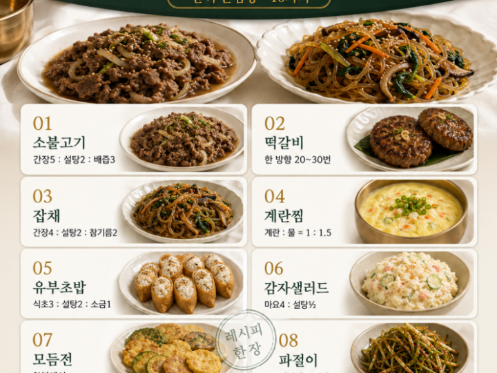 손님 오기 30분 전 — 그럴듯한 한 상 10가지