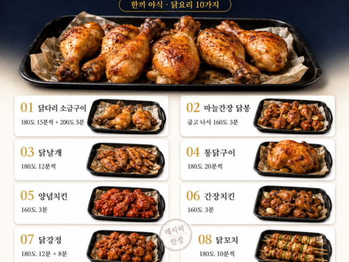치킨 시키기 전에 — 에어프라이어 닭요리 10가지