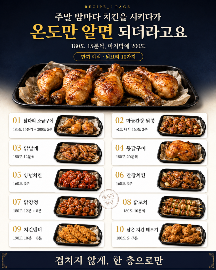 치킨 시키기 전에 — 에어프라이어 닭요리 10가지