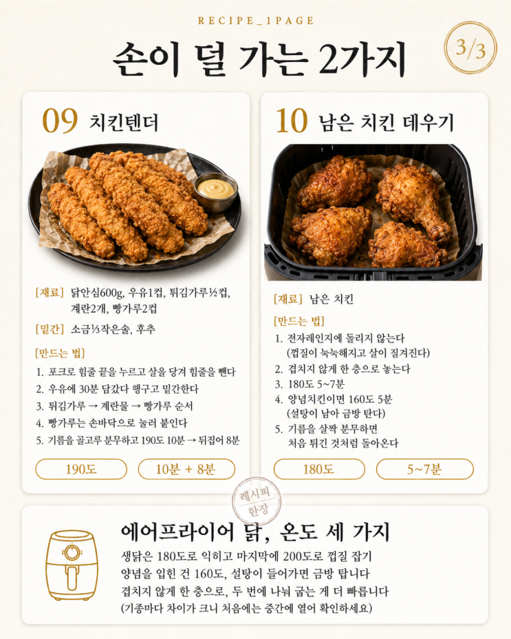 치킨 시키기 전에 — 에어프라이어 닭요리 10가지