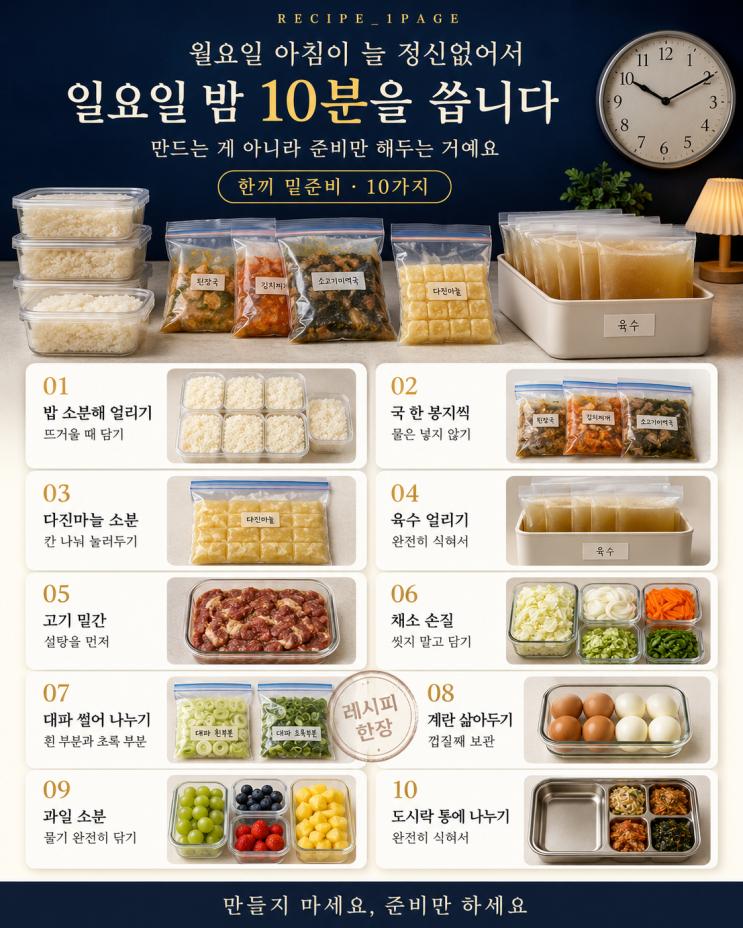 일요일 밤 10분 — 월요일이 편해지는 밑준비 10가지