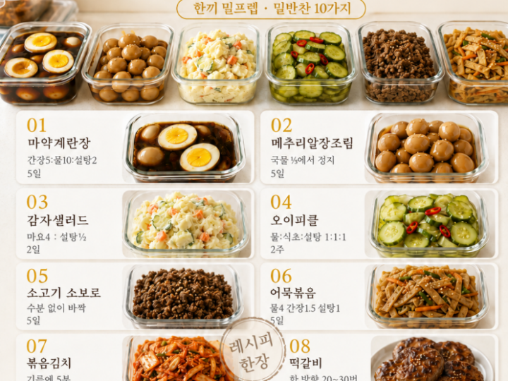 밑반찬 10가지 한 번에 만들기 — 순서만 지키면 한 시간