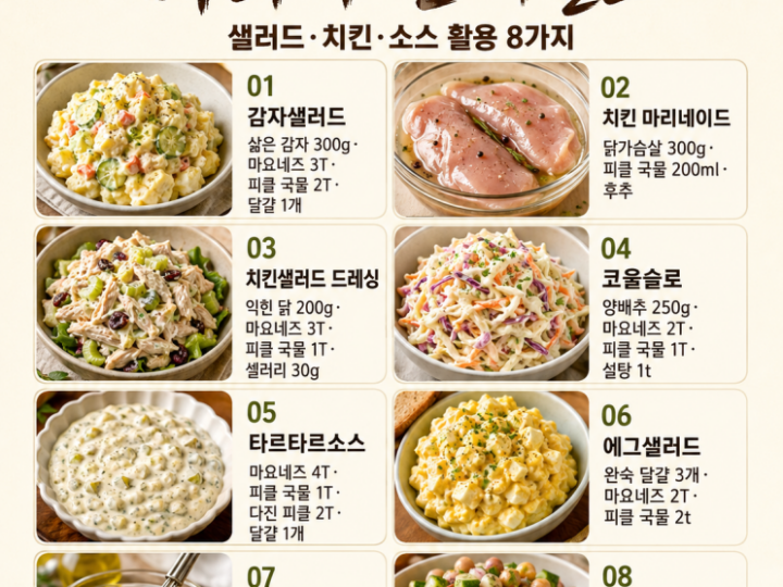 피클 국물 버리기 전에 잠깐 — 감자샐러드부터 치킨까지 8가지