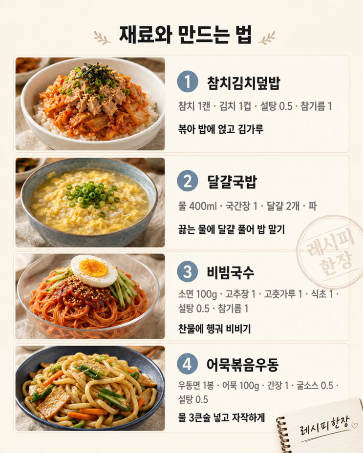 라면 끓일 시간이면 충분해요 — 10분 저녁 한 그릇 12가지
