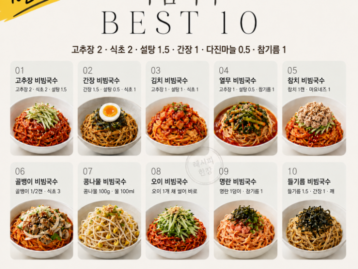 숨 막히는 더위! 10분만에 휘리릭 비벼내는 비빔국수 10가지