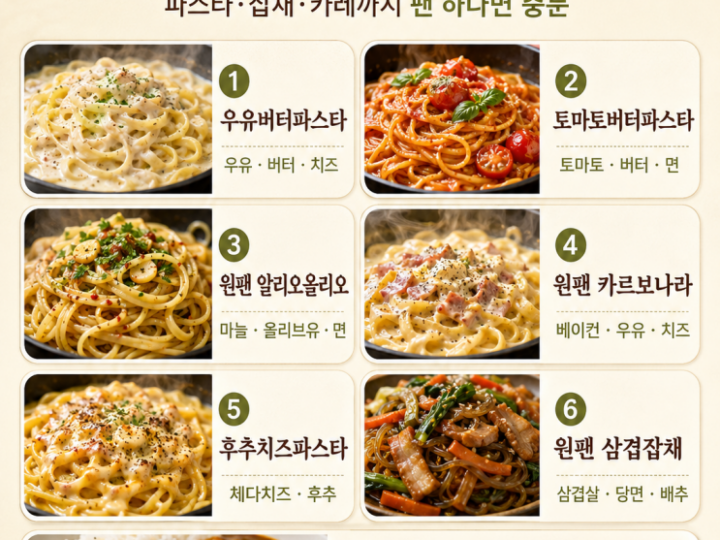 팬 하나에 다 넣고 끓이면 — 류수영 원팬 집밥 레시피 7가지