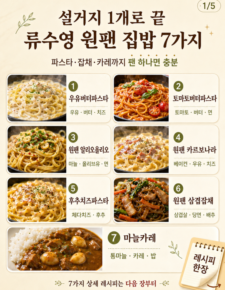 팬 하나에 다 넣고 끓이면 — 류수영 원팬 집밥 레시피 7가지