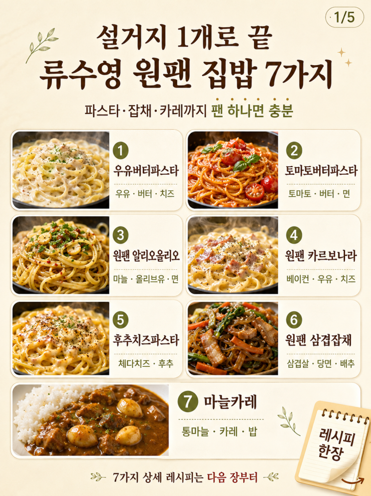 팬 하나에 다 넣고 끓이면 — 류수영 원팬 집밥 레시피 7가지