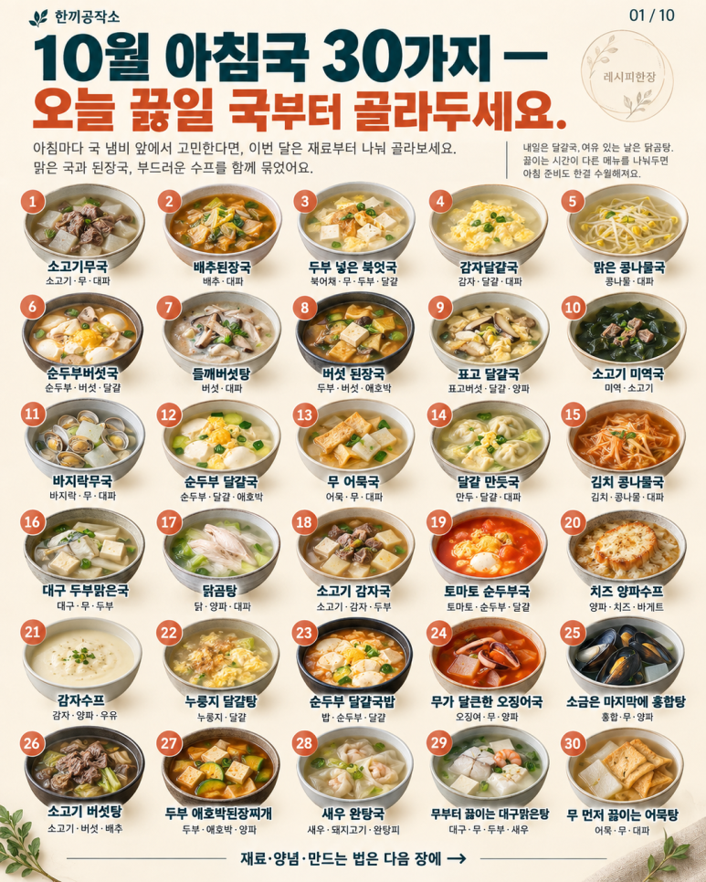 30 varieties of October morning soup - Choose the soup to boil today