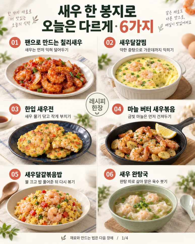 냉동 새우 꺼냈다면 — 볶음밥 말고도 손이 가는 새우요리 6가지