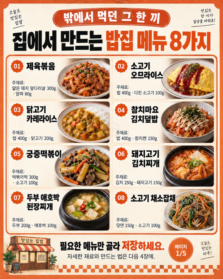 That meal you ate outside - 8 menu of rice house made at home