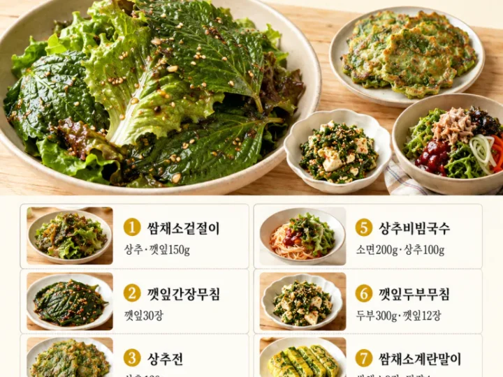 삼겹살 먹고 쌈채소 또 남았다면 — 다음 날 반찬 8가지