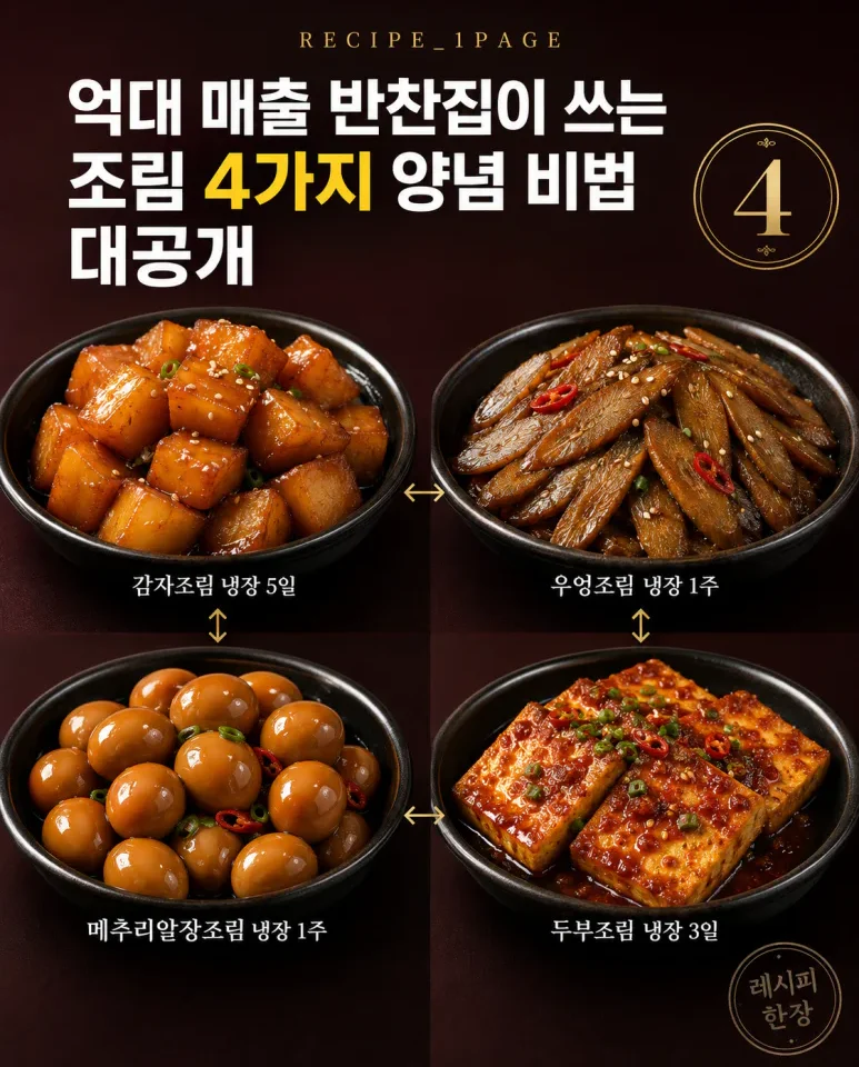 억대 매출 반찬집 조림 4가지, 맛은 양념 넣기 전에 달라집니다