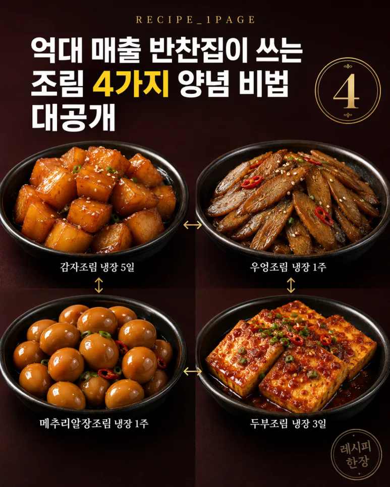 억대 매출 반찬집 조림 4가지, 맛은 양념 넣기 전에 달라집니다