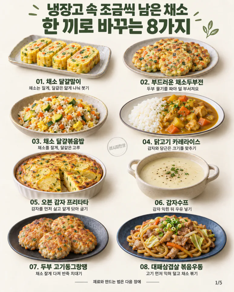 If you have onions and carrots left for Chuseok preparations — 8 meals made with leftover vegetables