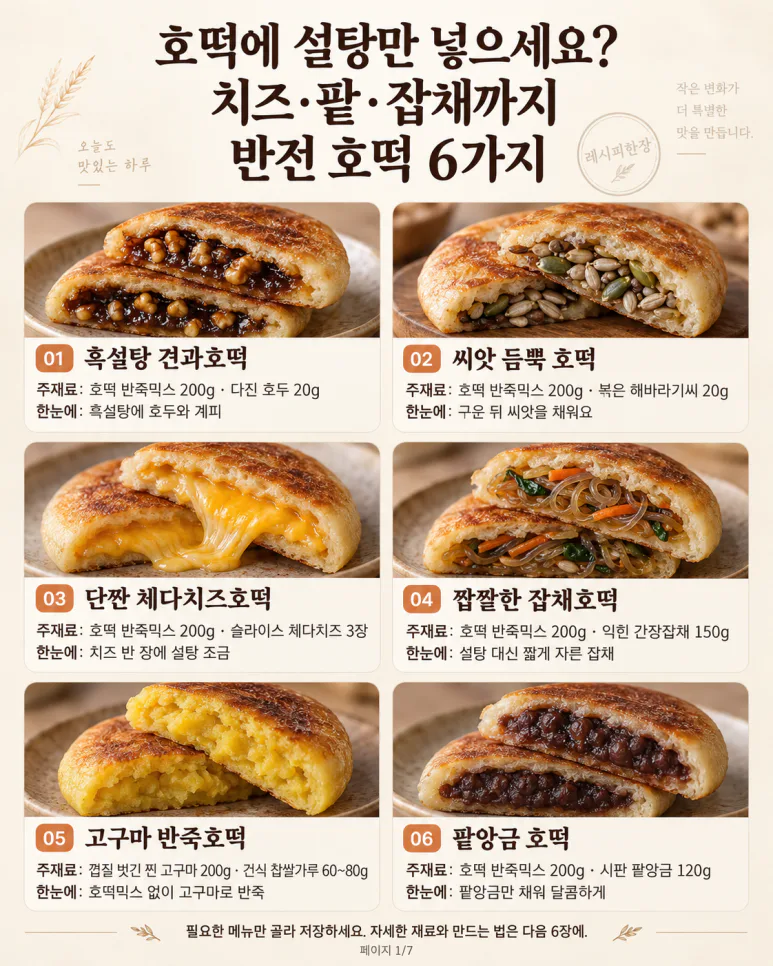 Leftover jajchae inside the hotteok? 6 hotteok recipes to make as snacks tomorrow