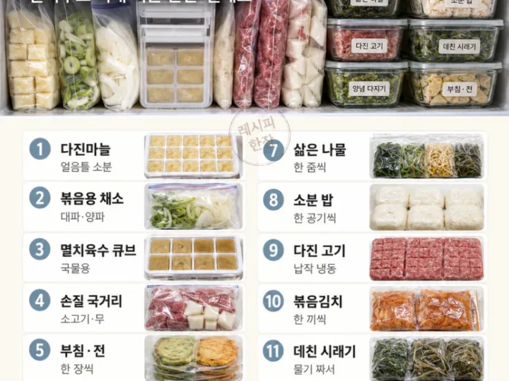 냉동실이 곳간입니다 — 얼려두고 꺼내 먹는 반찬 12가지