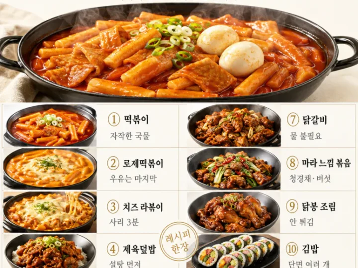 배달시키면 2만 원, 집에서는 5천 원 — 자주 시키던 메뉴 12가지