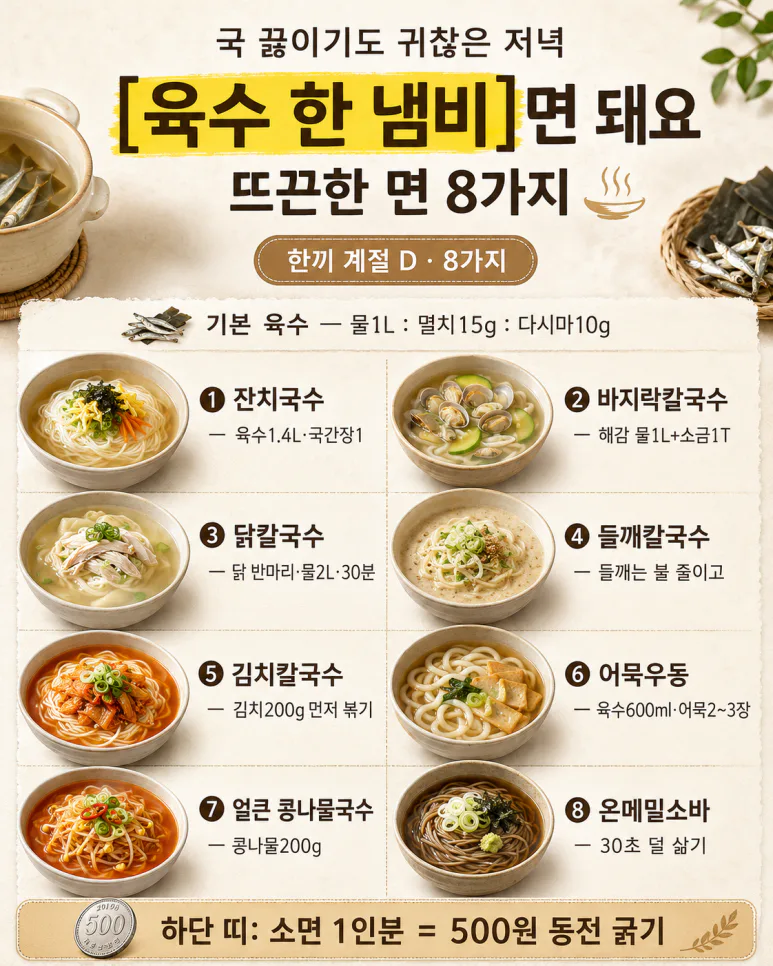 찬바람 불면 저녁은 이게 당기죠 — 뜨끈한 면요리 8가지