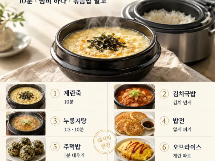 찬밥 두 공기 남았다면 — 볶음밥 말고 점심 한 그릇 10가지