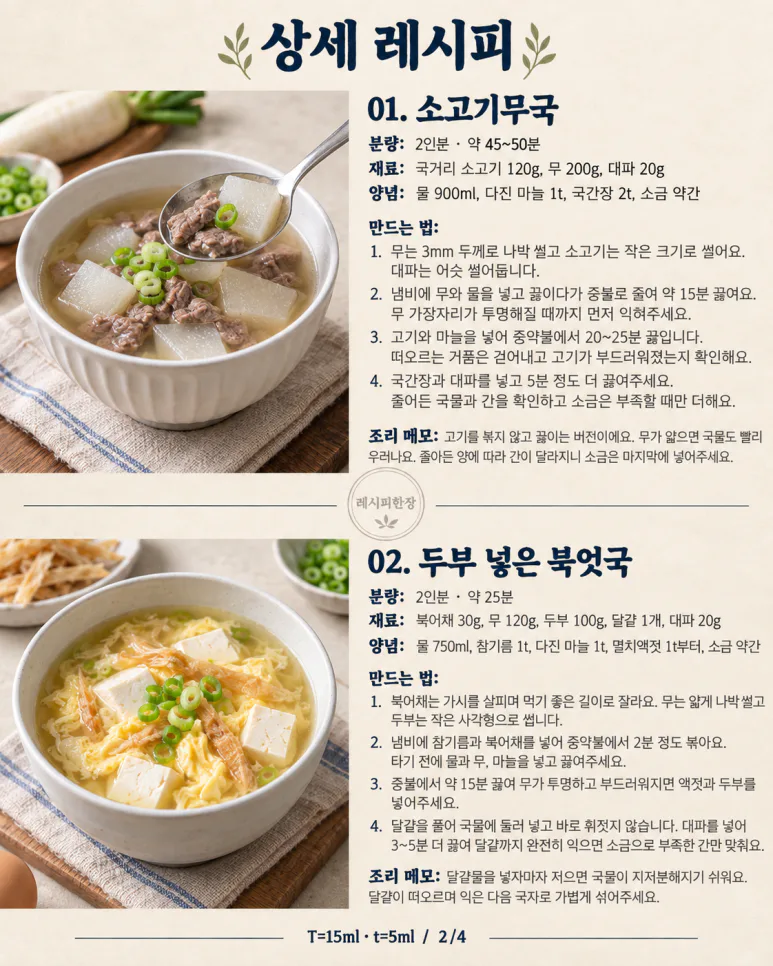 Chuseok dinner is with clear broth - 6 types of beef radish soup, northern radish soup, soft tofu soup, etc.