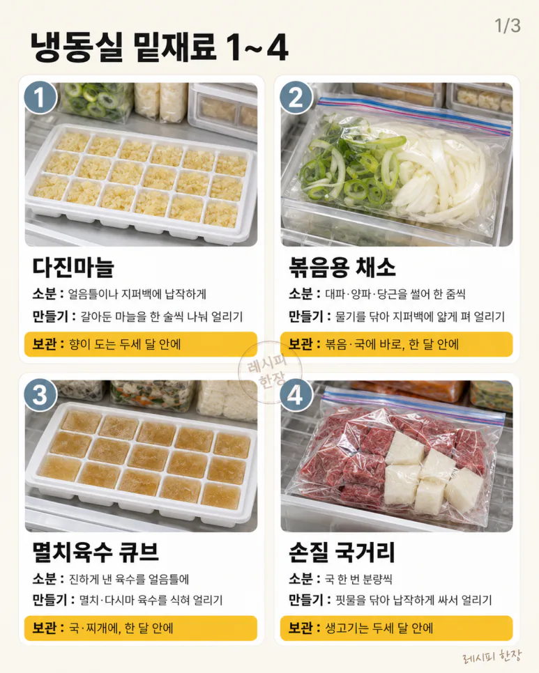 냉동실이 곳간입니다 — 얼려두고 꺼내 먹는 반찬 12가지