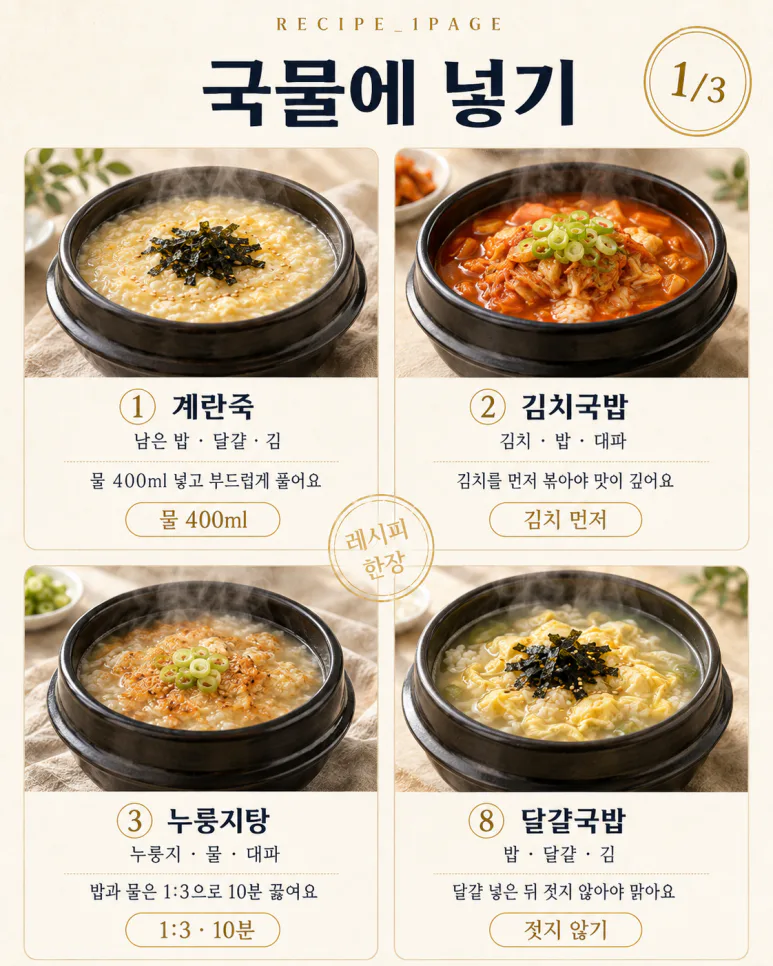 찬밥 두 공기 남았다면 — 볶음밥 말고 점심 한 그릇 10가지