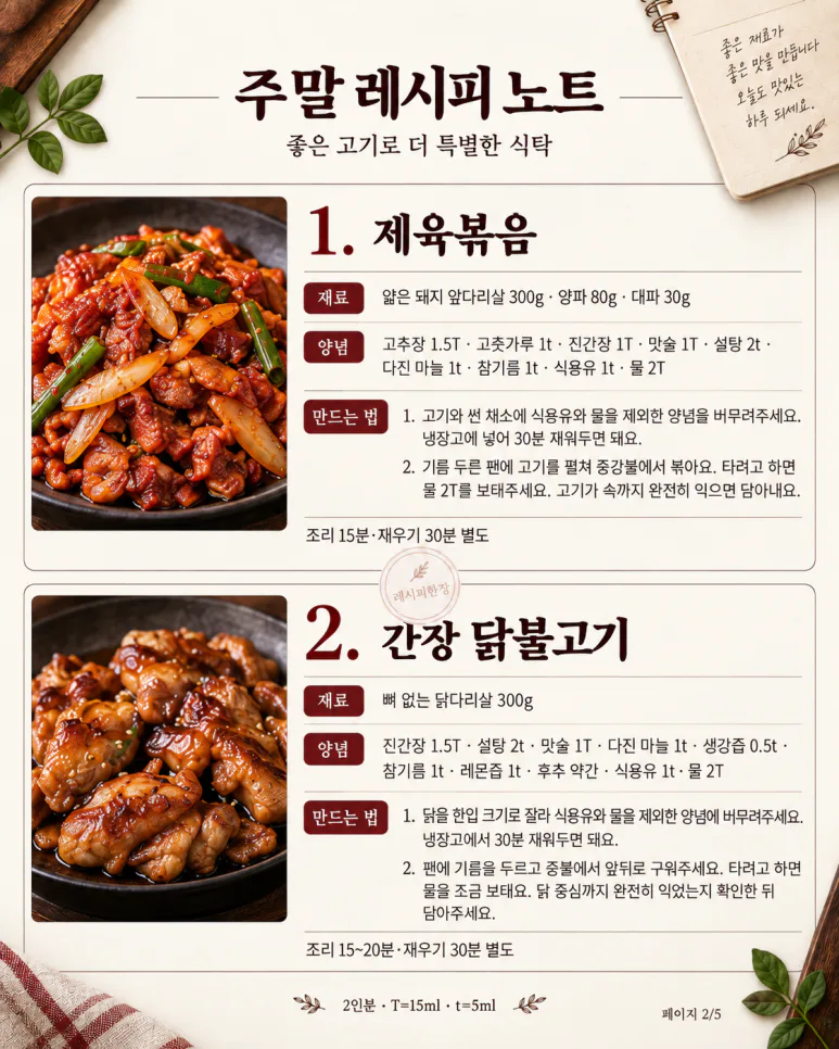On a Saturday when the whole family is together, 8 hearty menus with one pack of meat