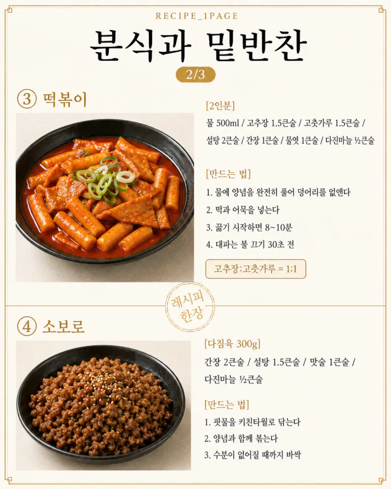 반찬 양념 매번 검색한다면 — 집밥 만능 양념장 황금비율 6가지