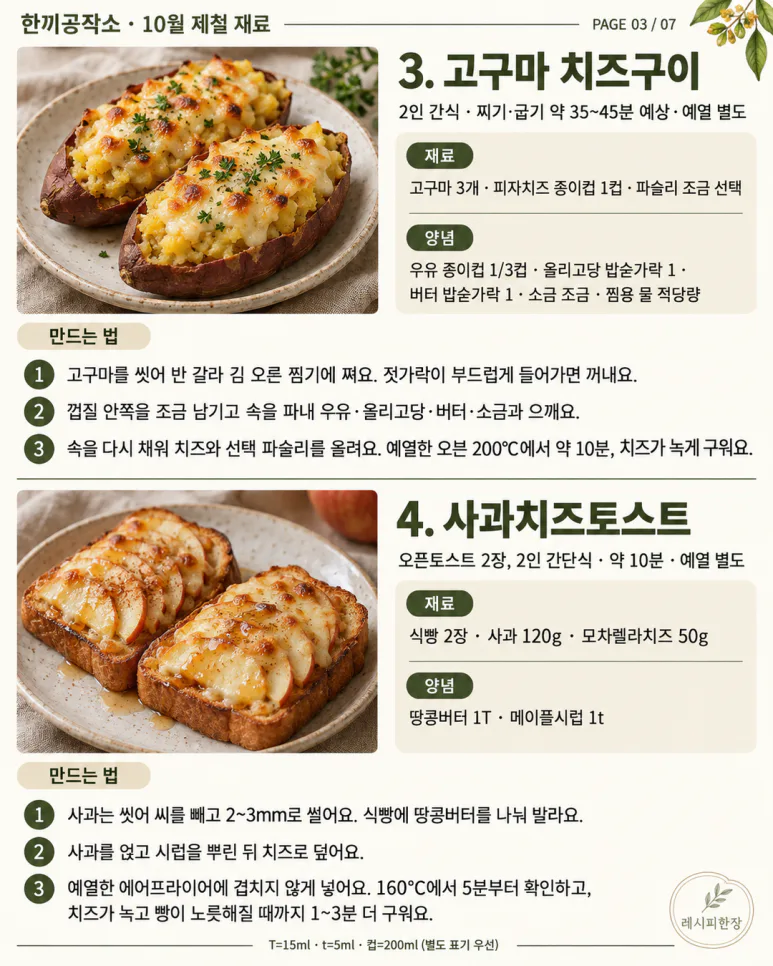 10월 제철 재료 12가지 — 장바구니부터 바꿔볼까요