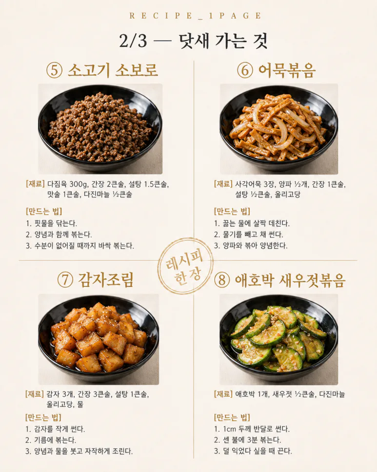 9월 첫 주 밑반찬 — 한 번에 만들어 열흘 먹는 12가지