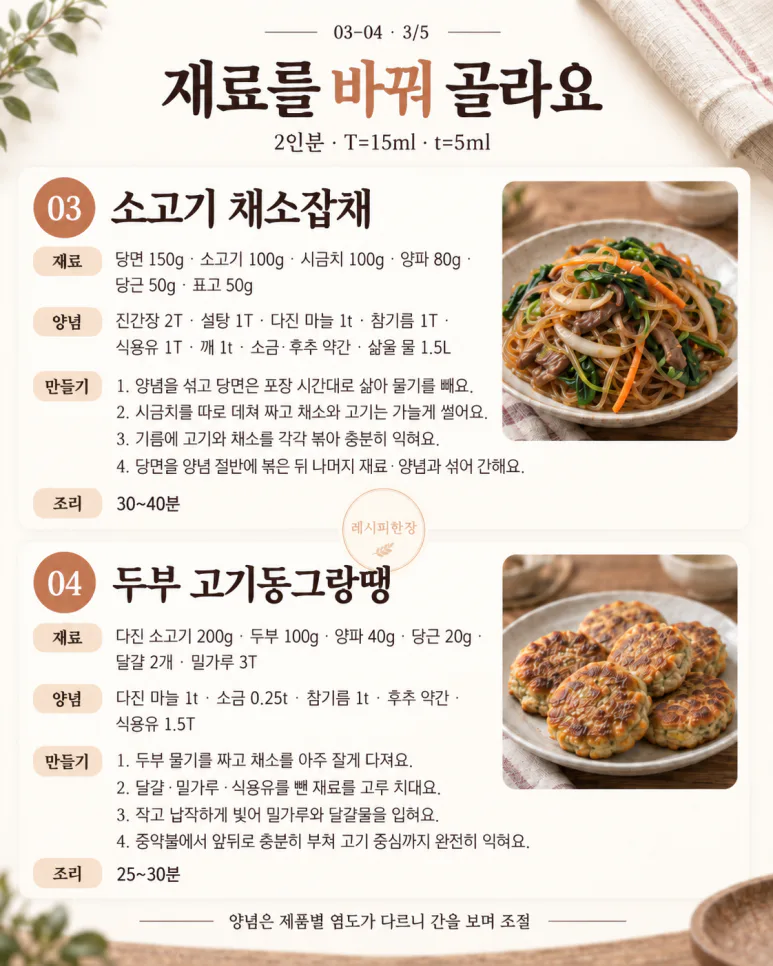 갑자기 손님 오는 날, 익숙한 재료로 상차림 8가지
