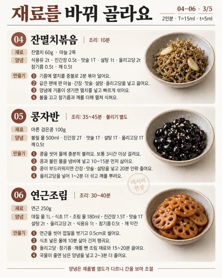 매일 반찬 고민하기 싫다면, 번갈아 먹는 반찬 10가지
