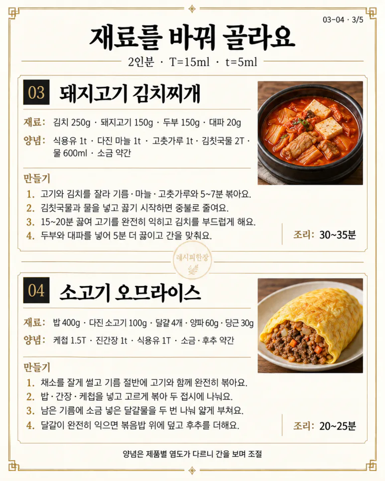 외식비 부담되는 날, 집에서 만드는 밥집 메뉴 8가지
