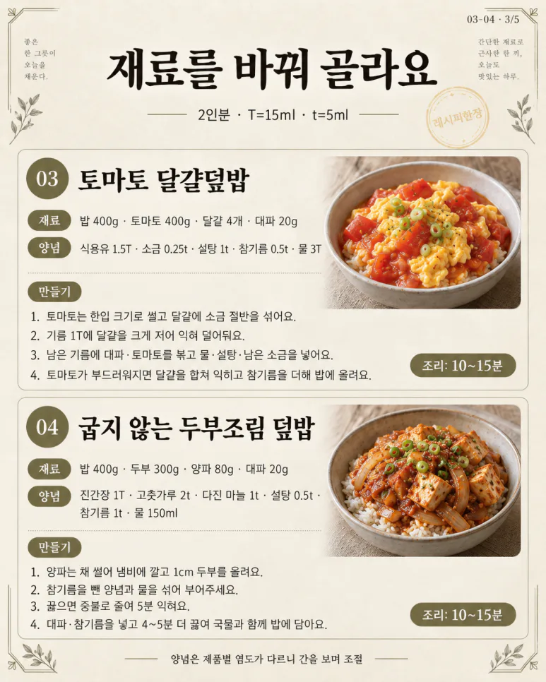 혼자 먹는 점심에 라면 말고, 한 그릇 메뉴 8가지