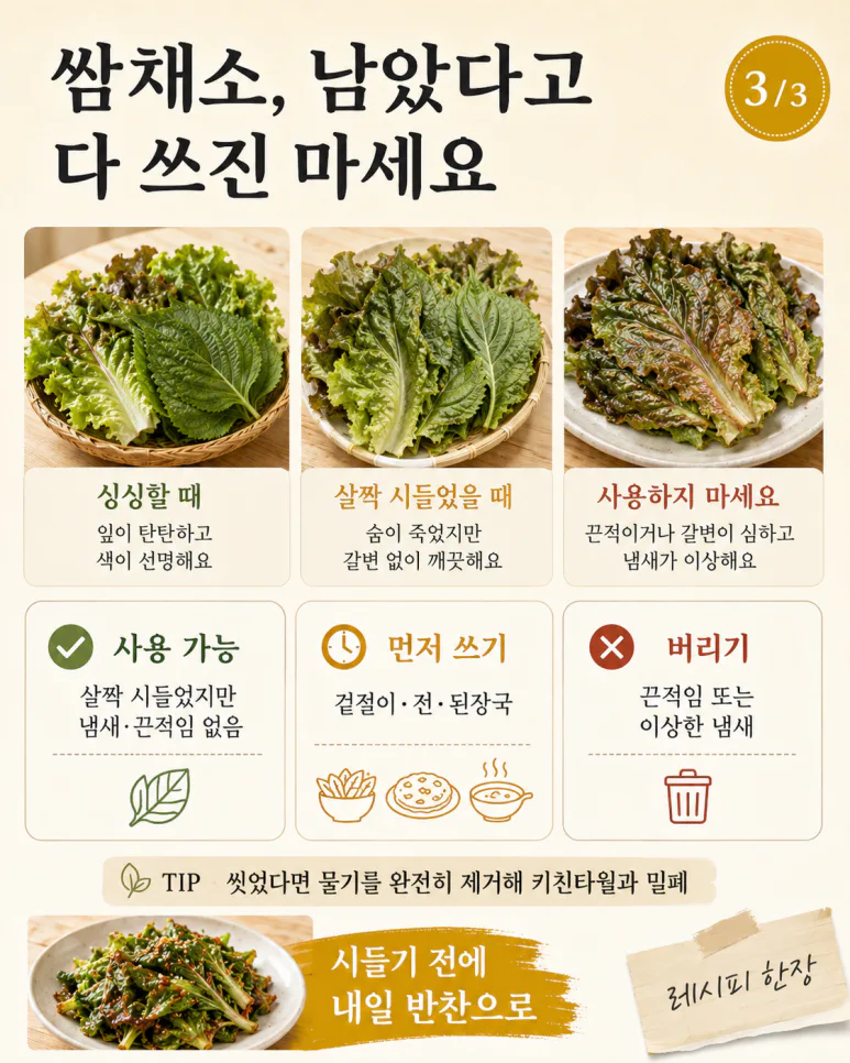 삼겹살 먹고 쌈채소 또 남았다면 — 다음 날 반찬 8가지