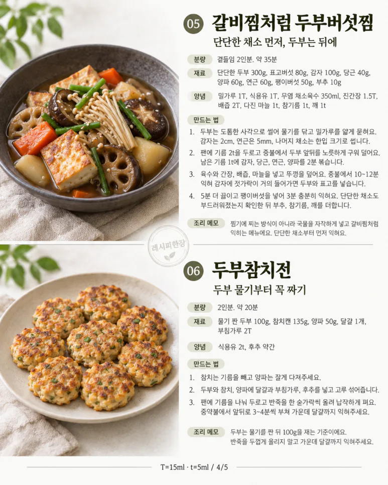 If you had just served up one piece of tofu for Sunday dinner — 8 types of Gangjeong, mushroom stew, Mapo tofu, etc.