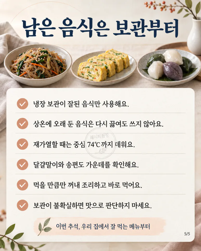 남은 추석 음식, 또 데우기 지겨웠다면 — 전·잡채·송편 활용 6가지