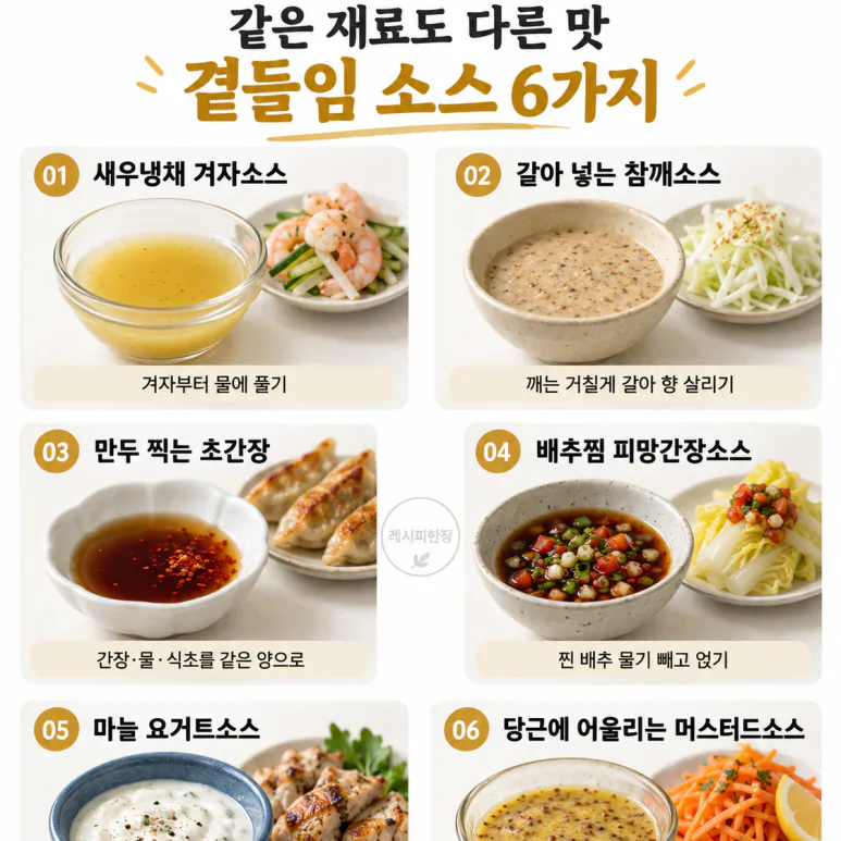 냉장고 채소가 또 남았다면 — 만두·고기에도 바꿔 쓰는 소스 6가지