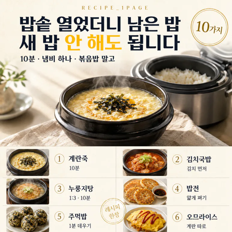 찬밥 두 공기 남았다면 — 볶음밥 말고 점심 한 그릇 10가지