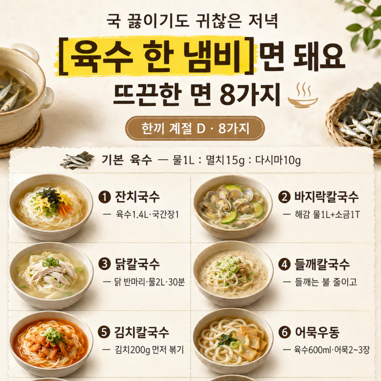 찬바람 불면 저녁은 이게 당기죠 — 뜨끈한 면요리 8가지