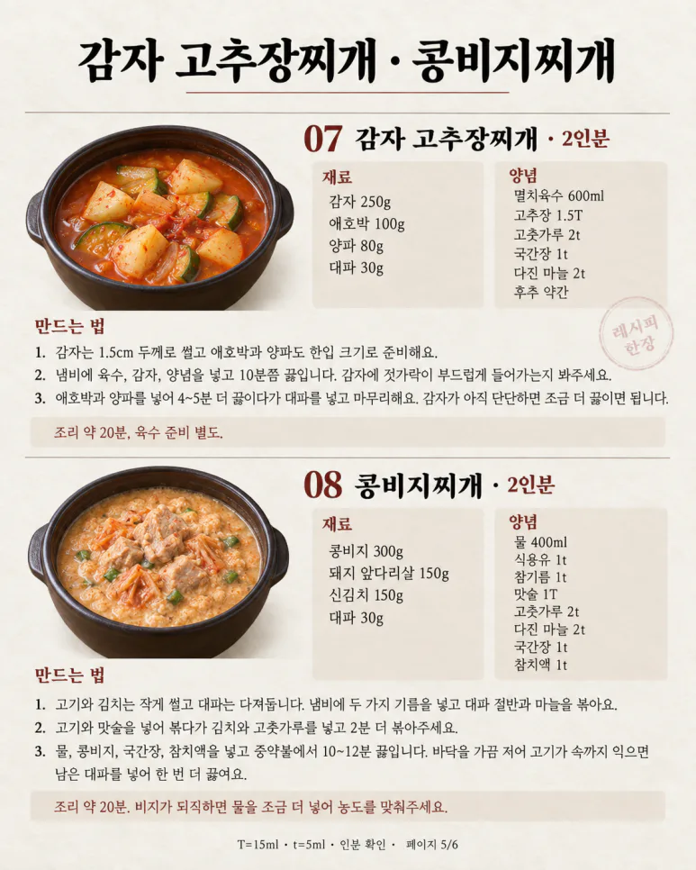 반찬 없어도 밥 한 공기 — 오늘 저녁 찌개 BEST 9