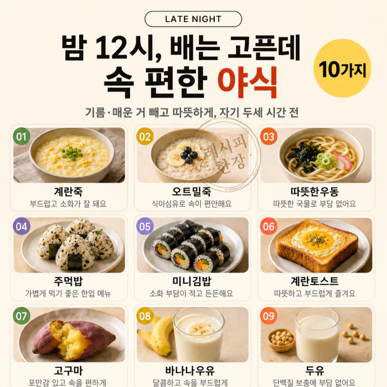 수험생 야식으로 딱 — 부담 안되는 10가지