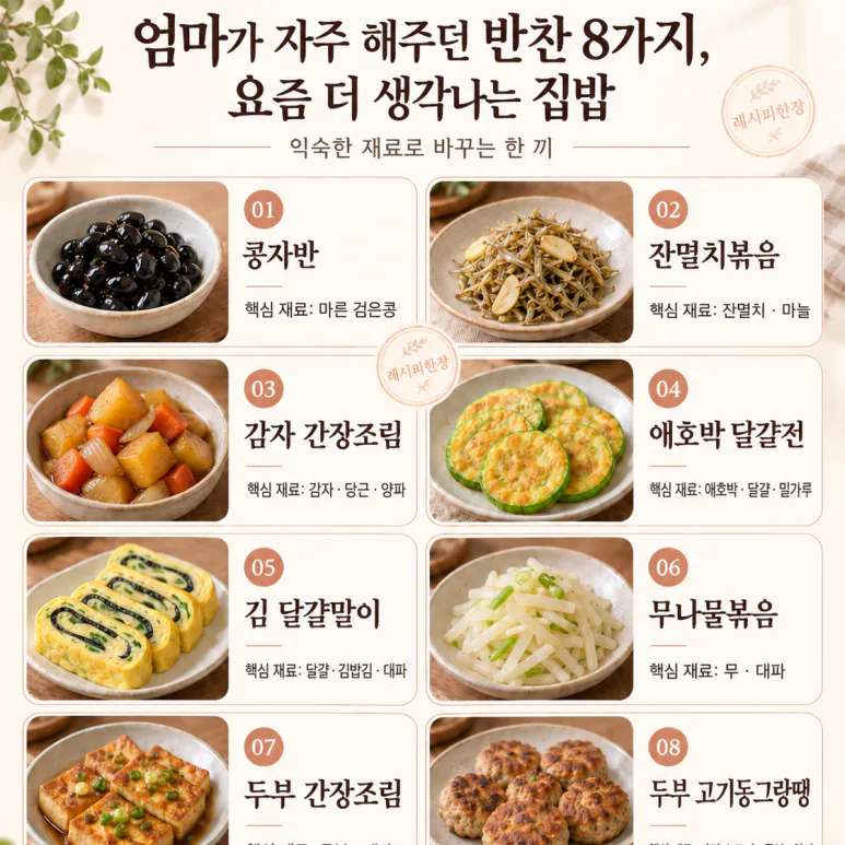 엄마가 자주 해주던 반찬 8가지, 요즘 더 생각나는 집밥