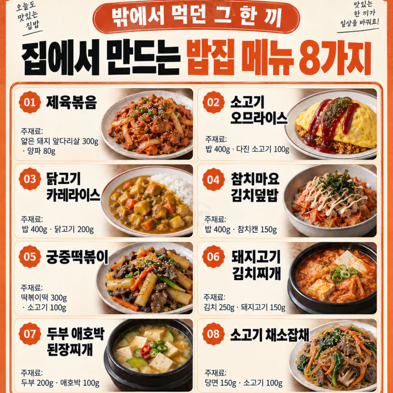 That meal you ate outside - 8 menu of rice house made at home