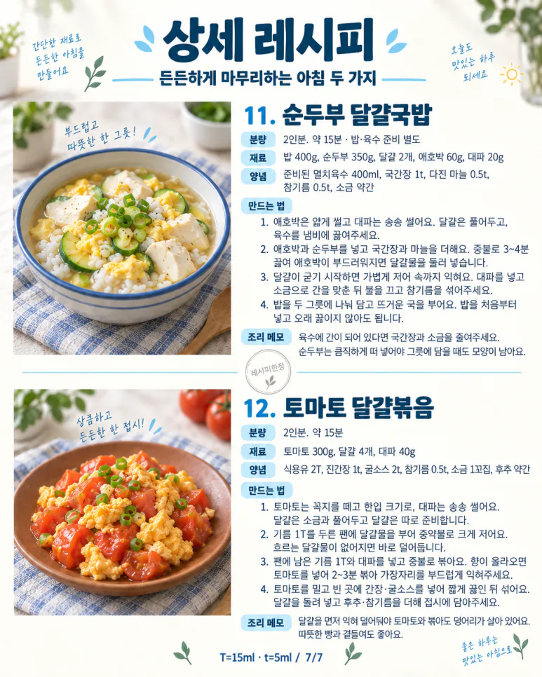 Sábado tardío, desayuno y almuerzo — 12 menús de arroz, pan y sopas.